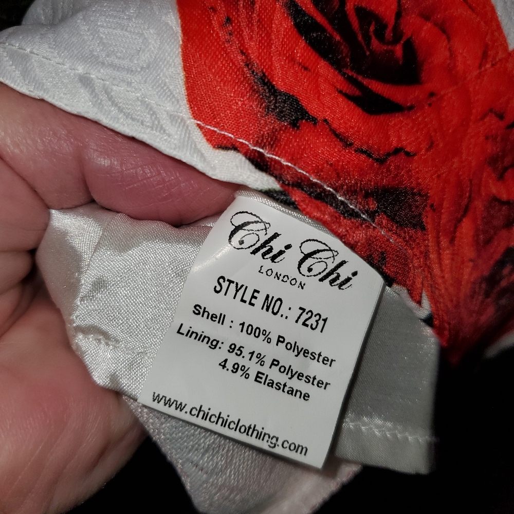 ModCloth Unique Vintage Chi Chi London High Tea Red Rose Formal Dress Size 20 - Picture 15 of 16